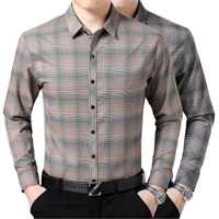 Chemises personnalisées pour hommes Chemises de bureau formelles pour hommes Chemises habillées décontractées en coton à col montant et à manches longues Chemises pour hommes