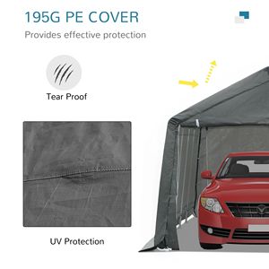 Abri de voiture portable sur mesure avec porte enroulable pour le stockage de véhicules et d'équipements - Product Image 3