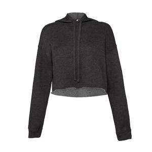 Sudadera con capucha recortada personalizada para mujer Precio al por mayor Chándal de manga larga Crop Top hecho BD para la temporada de invierno Punto de algodón - Product Image 5