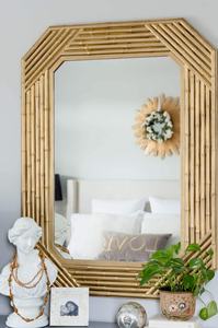 New Design Natural <b>Bamboo</b> Hanging <b>Mirror</b> Wall Decoration Makeover Living Room Bedroom in Stock From Vietnam - Product Image 2