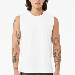 Super Combed Cotton Rib <b>Racer</b> <b>Back</b> Styling Round Neck Gym <b>Vest</b> Tank <b>Tops</b> - Product Image 1