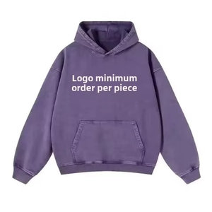 <b>Vintage</b> Men's 340g 100% Cotton Eco-Friendly Breathable Windproof Winter <b>Sweatshirt</b> Hood Washed Style Solid Cross-Border Uniform - Product Image 6