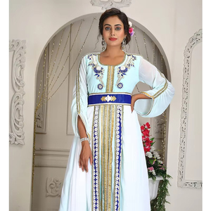 Kaftan islámico marroquí moderno para mujer Vestido de playa largo hasta el suelo con mangas largas transpirables ODM Supply - Product Image 1