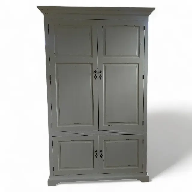 Modern French Solid Mahogany Wood Wardrobe with 4 doors Home Bedroom Furniture Vintage Classic Armoire White Wardrobe