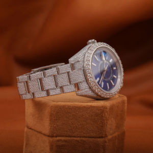 Exquisite Blue Dial Hip Hop Fully Iced Out <b>Mechanical</b> <b>Watch</b> Leb Grown Diamond Stainless Steel Luxurious <b>Watches</b> <b>for</b> <b>Men</b> - Product Image 4