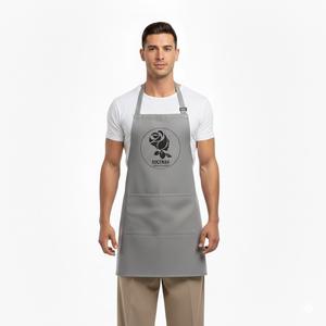 Professional Kitchen Gabardine Durable Gray Cotton-Polyester Garment| Adjustable Fit | Restaurant, Bakery & Craft Workwear <b>Apron</b> - Product Image 3