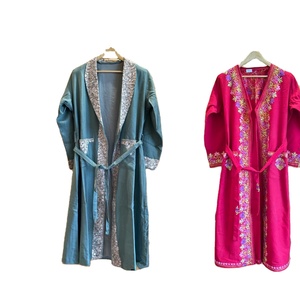 Nuevo bohemio Unisex manga larga princesa vestido algodón verano suave transpirable grande suelto casa vestido doble capa - Product Image 1