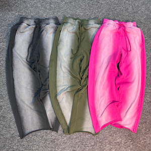 Fabricant de pantalons de survêtement baggy délavés à l'acide pour hommes Streetwear en coton éponge français personnalisé et lourd - Product Image 1