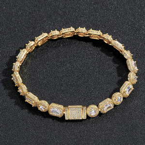 Luxury 14K Solid <b>Gold</b> Cuban Chain with Radiant Cut Diamond Customized IGI Certified Bling <b>Necklace</b> for <b>Men</b> - Product Image 3