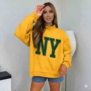 Factory Luxury Mock Neck High Quality Heavyweight Custom Logo Mockneck <b>Sweatshirt</b> <b>For</b> <b>Women</b> - Product Image 5