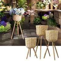Pot de fleurs en jacinthe d'eau du Vietnam, design premium, écologique, vintage, naturel, taille personnalisable, artisanat naturel, livraison rapide du Vietnam