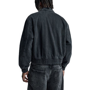 2025แจ็คเก็ตยีนส์สำหรับผู้ชาย, เสื้อแจ็คเก็ตยีนส์มีกระเป๋าแขนยาวปกคอปกและโลโก้ตามสั่ง - Product Image 3