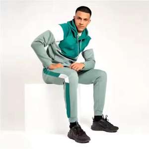 Vente en gros de sweats à capuche personnalisés, jogging uni décontracté, survêtements chauds et doux, ensembles de survêtements en polyester avec broderie de fitness pour hommes - Product Image 3