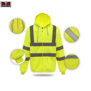 Alta calidad personalizada Hi Vis Security Workwear Hoodie para hombres Reflective Construction Zip-up impermeable Plus Size Workwear - Product Image 2