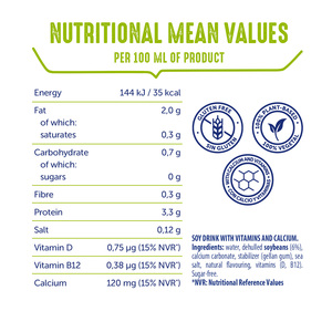 OraSi Plant Based Soy drink Sugar Free 100% Italian High <b>Protein</b> for Distributor Healthy Drink content 1 liter 12 units - Product Image 3