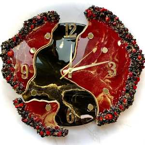 RELOJ DE PARED DE RESINA CON Reloj de pared de diseño artístico hecho a mano único Arte de resina de La India - Product Image 5