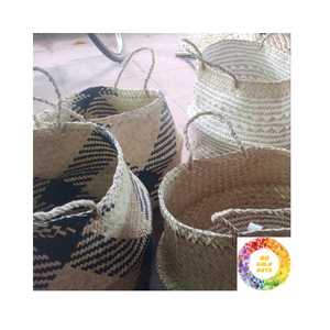 Cesta de vientre de algas marinas Premium, organizador hecho a mano, solución de almacenamiento funcional para dormitorio de entrada o habitación de niños - Product Image 6