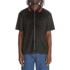 Elegante Camiseta polo con cremallera a cuadros: polo moderno y cómodo con cuello con cremallera y patrón de cuadros clásico, perfecto para ropa informal - Product Image 5