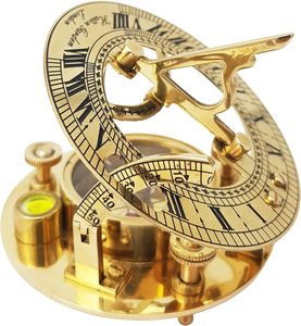 Bán buôn Chất lượng cao cổ cổ điển đồng biển đồng hồ mặt trời La bàn với phí bảo hiểm <span class=keywords><strong>Lather</strong></span> trường hợp. - Product Image 5