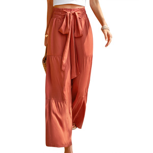 2023 Spring Autumn Striped Casual <b>Women</b> <b>Trousers</b> High Waist Loose Female Wide Leg Pants With Belt - Product Image 1