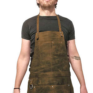 Tabliers de boucher professionnels en cuir et coton pleine fleur pour hommes, pour atelier, 2023 - Product Image 5