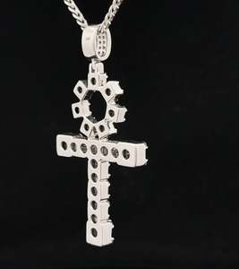 Pendentif Ankh en or blanc 14k et diamant Moissanite VVS 925 plaqué or et argent meilleur prix pour les femmes - Product Image 4