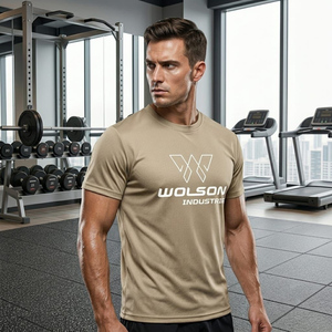 Men's Performance Gym T-<b>Shirt</b> Lightweight Stretch V-neck Quick Dry Breathable Eco-Friendly Spandex/<b>Polyester</b> Sports <b>Shirt</b> - Product Image 3