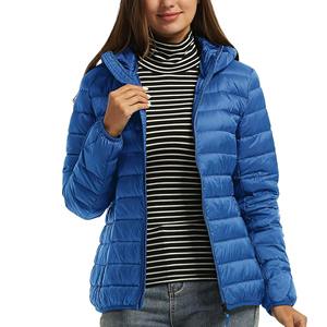 Venta al por mayor de alta calidad brillante Puffer chaqueta transpirable de nylon de impresión de su logotipo personalizado de algodón abajo abrigo de invierno de las mujeres Puffer chaqueta - Product Image 2