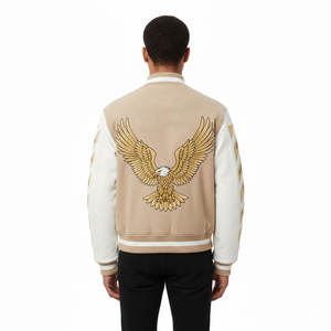 Veste de baseball unisexe tendance pour jeunes, broderie patchwork, col montant, saison hivernale, mode streetwear, haute qualité - Product Image 3