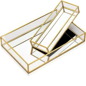 Meilleure vente de plateau de table avec miroir en métal pour table de service en gros fabricant de plateau de service avec miroir fait main de nouvelle arrivée - Product Image 3