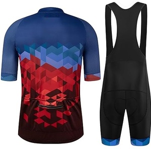 Cuissard à bretelles et maillot à sublimation personnalisés OEM à la mode uniformes de cyclisme de course skinny respirants - Product Image 4