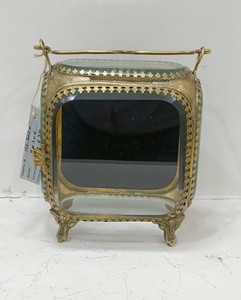 กล่องเครื่องประดับทองเหลืองและแก้วแฟนซีกล่องเครื่องประดับสำหรับตกแต่งกล่องเครื่องประดับโลงศพสำหรับตกแต่งและให้เป็นของขวัญ - Product Image 4