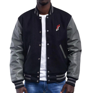 Wholesale New Design Comfortable Lettermen Varsity Jackets Long Street Wear Crew Neck Canvas Fabric Winter OEM Jacket <b>Man</b> - Product Image 1