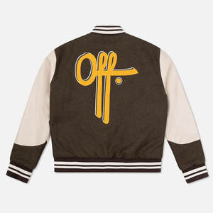 Blouson universitaire personnalisé brodé, chauffant et coupe-vent, avec col montant et capuche, design frontal personnalisé, en laine rouge pour l'hiver - Product Image 2