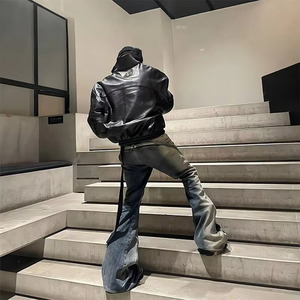 Jeans baggy en denim pour hommes, pantalons à coupe décontractée pour un usage quotidien tendance, confortables et décontractés - Product Image 6