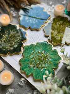 Posavasos de Resina Hechos a Mano de Alta Calidad con Logotipo, Color y Diseño Personalizados, Duraderos para Bebidas, Recuerdos de Boda, Fabricante de la India - Product Image 4