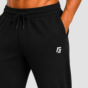 Prime Bottoms-100% Cotton Athletic <b>Pants</b> Regular Fit Sporty Style Customizable Logo Dark Slim Lightweight Xl 6xl <b>Black</b> Color - Product Image 4