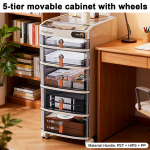 Yatak odası depolama için yatak odası çekmeceli masa depolama el arabası kodlu kilit plastik dolap dolabı altında çok katmanlı - Product Image 2