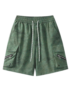 กางเกงขาสั้นผ้าคอตตอน100% พร้อมกระเป๋าของผู้ชายกางเกงขาสั้นแนวสตรีทของผู้ชายทรงหลวมใส่สบายๆแห้งเร็วและระบายอากาศได้ดีสำหรับฤดูร้อน - Product Image 1