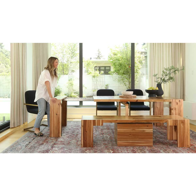 2026 Factory New Design Multifunctional Transformer Extending Dining Table with One Bench in