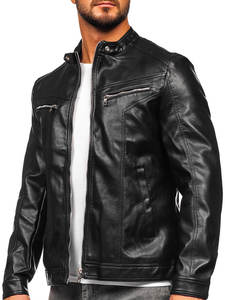 Chaqueta de Cuero Sintético PU Estilo Motero Clásico para Hombre, Diseño con Cierre, Talla Grande hasta 8XL, Otoño-Invierno - Product Image 4