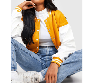 แจ็คเก็ตกันลมสำหรับผู้หญิงใหม่แจ็คเก็ตทีมโรงเรียนแจ็คเก็ตสไตล์บอมเบอร์แจ็คเก็ตผู้หญิงที่มีคุณภาพสูง - Product Image 4