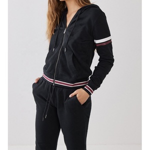 Survêtements de haute qualité pour femmes, avec fermeture éclair intégrale et deux poches, style décontracté et confortable - Product Image 2