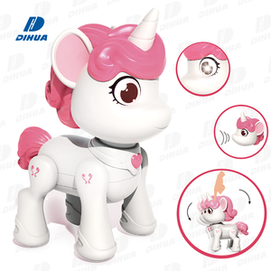 Mini <span class=keywords><strong>Robot</strong></span> rampant <span class=keywords><strong>licorne</strong></span> rose de dessin animé à piles marche interactive et effets sonores <span class=keywords><strong>jouet</strong></span> électronique parfait pour les filles - Product Image 1