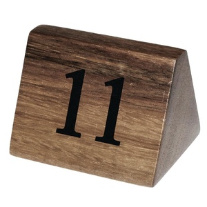 DIVRIS NJ-2326 Wooden Rectangle <b>Table</b> Number Stands Rustic Handmade for Restaurant and Wedding Decoration - Product Image 1