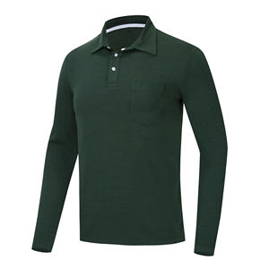 POLO de Golf de manga larga para hombre con logotipo personalizado, camiseta ligera y transpirable para fitness informal y Deportes de correr, algodón de Color sólido - Product Image 4