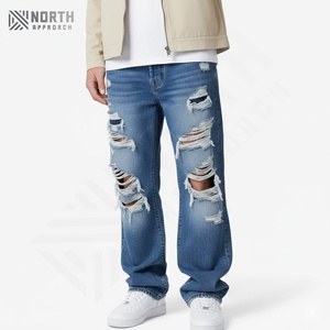 Pantalones Vaqueros de Mezclilla para Hombre, Venta Caliente 2025, Cierre de Botones, Alta Calidad, Corte Recto, Personalizados OEM, Vaqueros Rotos para Hombre - Product Image 6