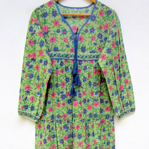 Vestido corto largo con botones y cuello en V para mujer, vestidos casuales de manga corta, manga larga, producto hecho a mano - Product Image 1