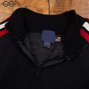 เสื้อสเวตเตอร์ไหมพรมสีน้ำเงินแบบ OEM ไม่มีลาย ซิป ¼  ทรงสตรีทแวร์ สไตล์ยูนิเซ็กส์ ลำลอง  แบบสวมหัว  ระบายอากาศได้ดี - Product Image 4