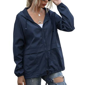 เสื้อกันฝนของผู้หญิงผ้าโพลีเอสเตอร์น้ำหนักเบากันน้ำเสื้อกันลมมีฮู้ดเสื้อคลุมเดินทางกลางแจ้ง2026 - Product Image 2